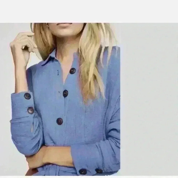 Free People Blue Sunseekers Tie Front Top - Picture 3 of 13